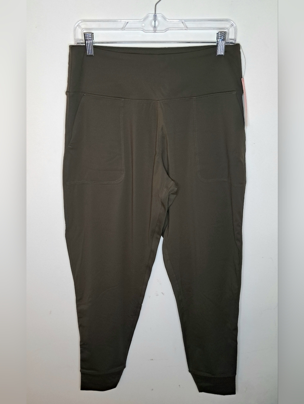 The Gym People Women's Lightweight Tapered Jogger Pants Olive Green NWT